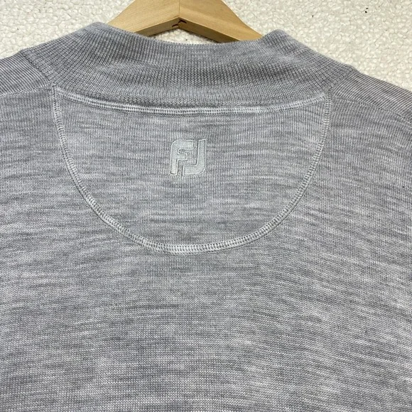 FootJoy Sweater Mens XL Grey 1/4 Zip Wool Blythefield Country Club Pullover Golf - Picture 9 of 10